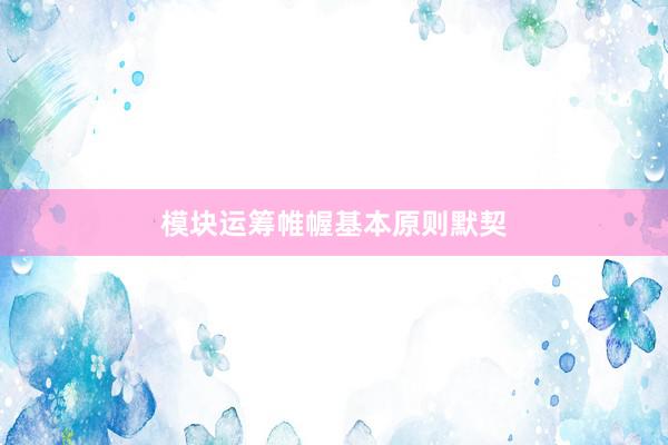 模块运筹帷幄基本原则默契